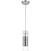 Glass And Silver Mesh Shade Hanging Light