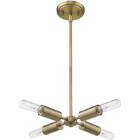 Four Light Dull Gold Hanging Chandelier
