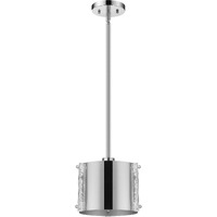 Zoom 1-Light Polished Stainless Steel Pendant With Seeded Acrylic Accents