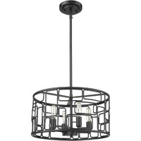 Amoret 4-Light Matte Black Convertible Pendant