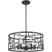 Amoret 5-Light Matte Black Convertible Pendant