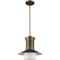 Greta 1-Light Raw Brass Pendant With Gloss White Interior And Etched Glass Shade