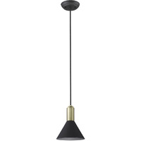 Matte Black And Gold Conical Pendant Hanging Light