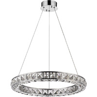 Silver Faux Crystal Bling Ring Led Hanging Light