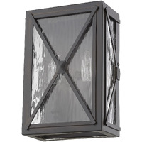 Burnished Bronze Criss Cross Water Glass Outdoor Light