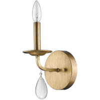 Light Gold Wall Sconce With Crystal Accent