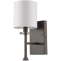 Minimalist Bronze Wall Sconce With Fabric Shade
