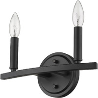 Two Light Matte Black Wall Sconce
