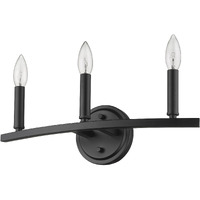 Three Light Matte Black Wall Sconce