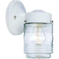 White Standard Jelly Jar One Light Outdoor Wall Light