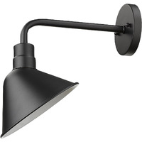 Wide Shade Matte Black Led Wall Light