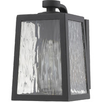 Matte Black Glass Panels Outdoor Wall Light