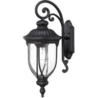 Xl Matte Black Cast Aluminum Glass Lantern Wall Sconce