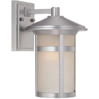 Brushed Silver Round White Glass Wall Light