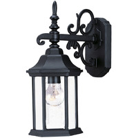 Petite Matte Black Domed Hanging Glass Lantern Wall Light