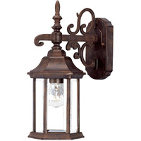 Petite Brown Domed Hanging Glass Lantern Wall Light