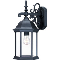 Narrow Matte Black Domed Hanging Glass Lantern Wall Light