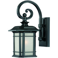 Matte Black Frosted Linen Glass Lantern Wall Light