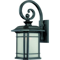 Xl Matte Black Frosted Linen Glass Lantern Wall Light