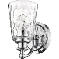 Silver Metal And Pebbled Glass Wall Light