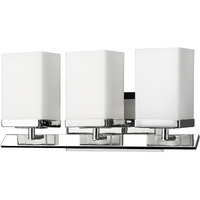 Three Light Silver Frosted Glass Wall Sconce