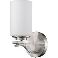 One Light Silver And Glass Wall Sconce