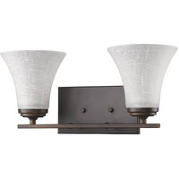 Two Light Bronze Wall Light With Tapered Glass Shade