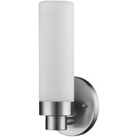 Silver Wall Light With Narrow Frosted Glass Shade