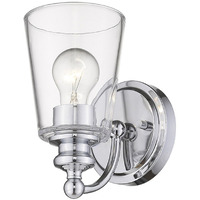 One Light Silver Glass Shade Wall Sconce