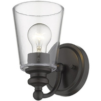 One Light Antique Bronze Glass Shade Wall Sconce