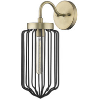 Gold And Black Metal Cage Wall Sconce