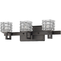 Coralie 3-Light Oil-Rubbed Bronze Sconce With Pressed Crystal Shades