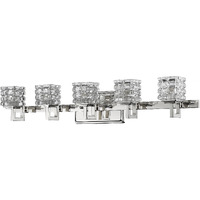 Coralie 5-Light Polished Nickel Sconce With Pressed Crystal Shades