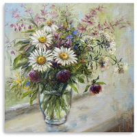 20"" Pretty Vase Of Flowers Canvas Wall Art