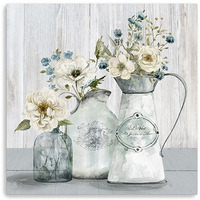 20"" Rustic Flowers Canvas Wall Art