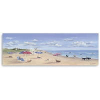 30"" X 10"" Dogs Rule The Beach Canvas Wall Art