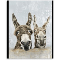 40"" Cute Donkeys Canvas Wal Art