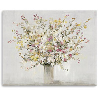 Small Colorful Wildflowers In A Vase Canvas Wall Art