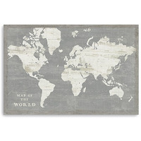 24"" Minimalist World Map Canvas Wall Art
