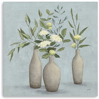 40"" Bohemian Flowers In Ceramic Vases Canvas Wall Art
