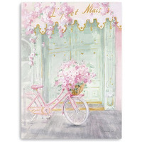 32"" Pretty Pastel Pink Paris Canvas Wall Art