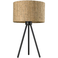 21.8"" Matte Black Cork Shade Table Lamp
