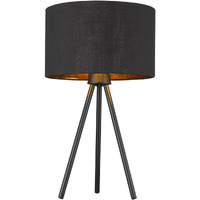 Matte Black And Black Fabric Table Lamp