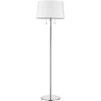 Urban Basic 2-Light Polished Chrome Adjustable Floor Lamp With Off White Linen Shade