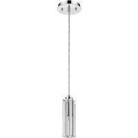 Solo 1-Light Polished Chrome Pendant With Square 4-Sided Cut Crystal Shade