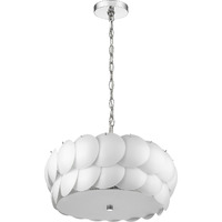 Selene 6-Light Polished Chrome Pendant With Overlapping Frosted White Glass Discs Shade