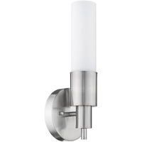 Silver Narrow Wall Light With Frosted Glass Shade