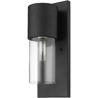 Contemporary Matte Black And Glass Wall Light