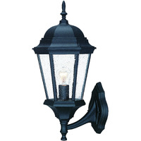 Matte Black Swing Arm Glass Lantern Wall Light