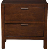 Cappuccino Contempo Wooden Two Drawer Nightstand